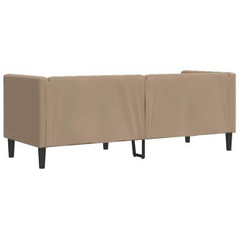 Chesterfield-Sofa 3-Sitzer Cappuccino Kunstleder