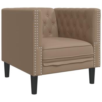 3-tlg. Chesterfield-Sofa-Set Cappuccino Kunstleder