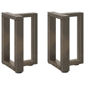 ARDEBO.de - Couchtischbeine T-Form 2 Stk. Naturstahl 28x25x(42-43) cm Stahl