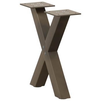 Couchtischbeine X-Form 2 Stk. Naturstahl 30x(30-31) cm Stahl