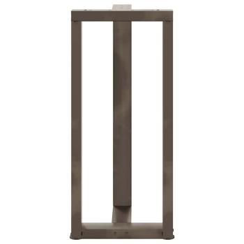 Bartischbeine T-Form 2 Stk. Naturstahl 40x35x(90-91) cm Stahl