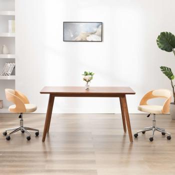 ARDEBO.de - Esszimmerstuhl Drehbar Creme Bugholz und Kunstleder