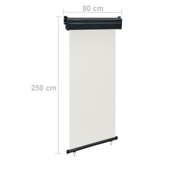 Balkon-Seitenmarkise 85x250 cm Creme