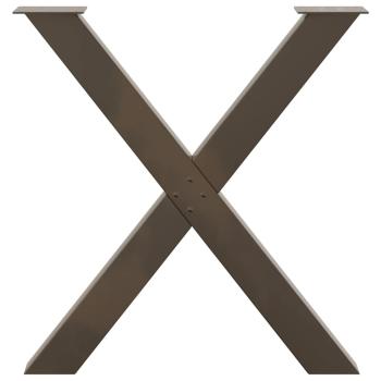 Esstischbeine X-Form 2 Stk. Naturstahl 70x(72-73) cm Stahl