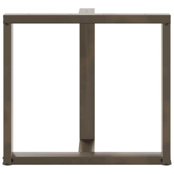 Esstischbeine T-Form 2 Stk. Naturstahl 70x35x(72-73) cm Stahl