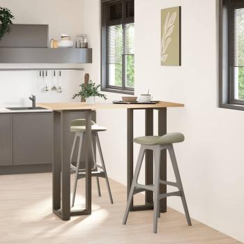 Bartischbeine T-Form 2 Stk. Naturstahl 50x35x(110-111) cm Stahl