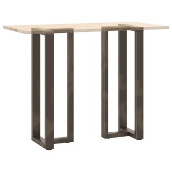 Bartischbeine T-Form 2 Stk. Naturstahl 50x35x(110-111) cm Stahl