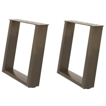 Couchtischbeine U-Form 2 Stk. Naturstahl 50x(42-43) cm Stahl