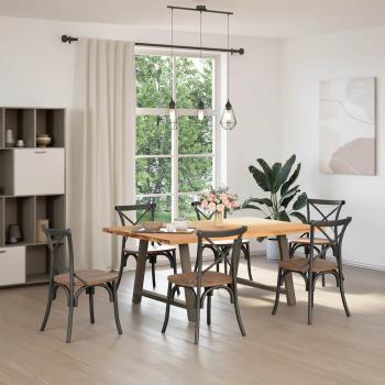 Esstisch mit Baumkanten 180x120x74 cm Massivholz Eiche