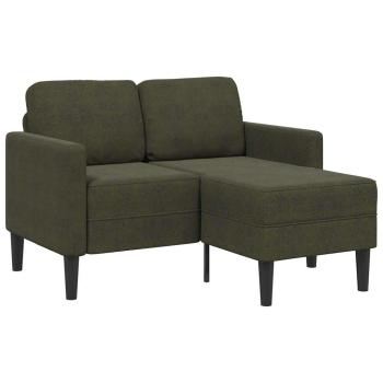 ARDEBO.de - 2er-Sofa mit Chaiselongue L-Form Armeegrün 125 cm Kunstleder