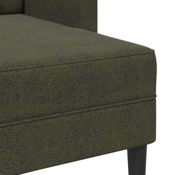 2er-Sofa mit Chaiselongue L-Form Armeegrün 125 cm Kunstleder