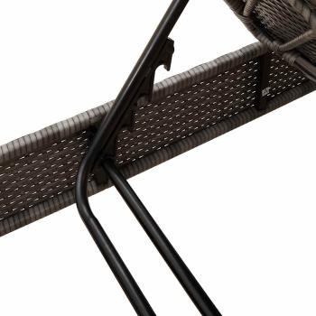 Sonnenliege mit Auflagen Grau 55x200x25,5cm Poly Rattan