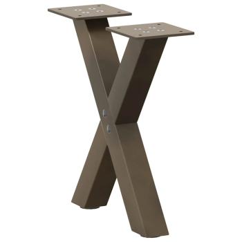 Couchtischbeine X-Form 2 Stk. Naturstahl 37x(30-31) cm Stahl