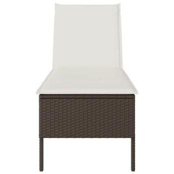 Sonnenliege mit Auflage Braun 55x200x44 cm Poly Rattan