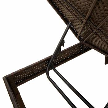 Sonnenliege mit Auflage Braun 55x200x44 cm Poly Rattan