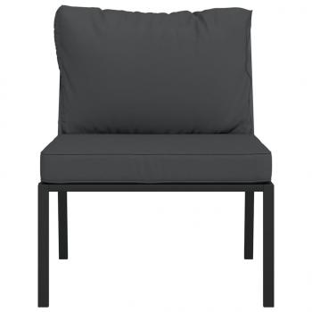 Gartenstühle mit Grauen Kissen 2 Stk. 60x74x79 cm Stahl