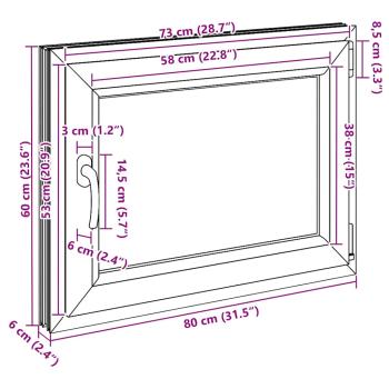 Kellerfenster RISOR 80x60 cm Dreh Kipp DIN Rechts Weiß