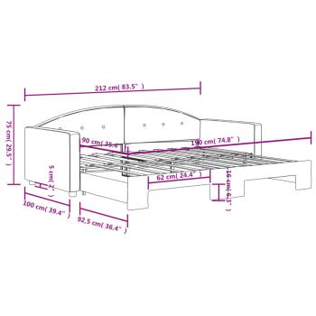 Tagesbett Ausziehbar Schwarz 90x190 cm Samt