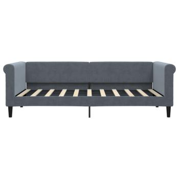 Tagesbett Ausziehbar mit Schubladen Dunkelgrau 90x190 cm Samt