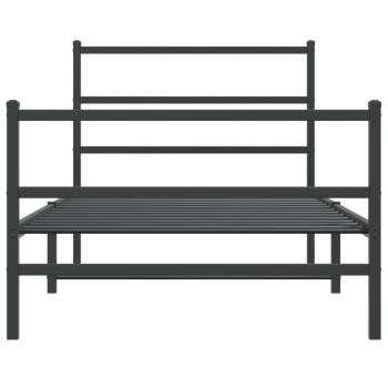 Bettgestell mit Kopf- und Fußteil Metall Schwarz 100x200 cm