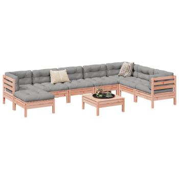 ARDEBO.de - 9-tlg. Garten-Sofagarnitur mit Kissen Massivholz Douglasie