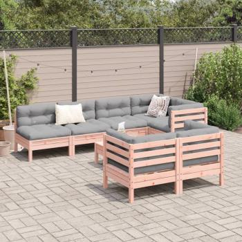 8-tlg. Garten-Sofagarnitur mit Kissen Massivholz Douglasie