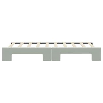 Tagesbett Ausziehbar Hellgrau 90x190 cm Samt