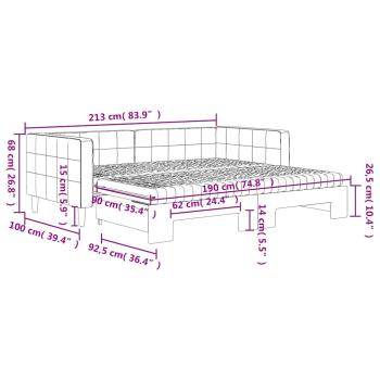 Tagesbett Ausziehbar mit Matratzen Dunkelgrau 90x190 cm Samt