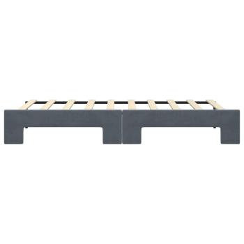 Tagesbett Ausziehbar Dunkelgrau 90x190 cm Samt