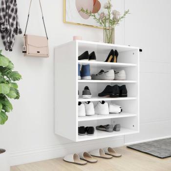 ARDEBO.de - Schuhschrank Hochglanz-Weiß 60x35x70 cm Holzwerkstoff