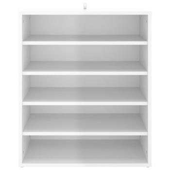 Schuhschrank Hochglanz-Weiß 60x35x70 cm Holzwerkstoff