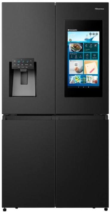ARDEBO.de Hisense RQ760N4IFE Stand Side by Side Kombination MultiDoor, 91,4 cm breit, 577 L, Total NoFrost, Wasser-/Eisspender, Festwasseranschluss, WLAN, Schwarz Inox