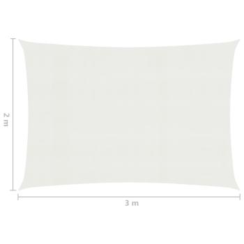 Sonnensegel 160 g/m² Weiß 2x3 m HDPE