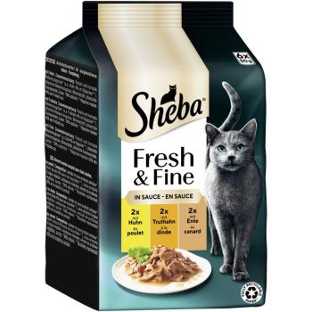 ARDEBO.de Sheba P.B. MP Fresh & Fine Huhn, Truthahn & Ente in Sauce 6x50g