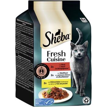 ARDEBO.de Sheba P.B. MP Fresh Cuisine Taste of Paris Rind, Weissfisch & Hühnerleber 6x50g