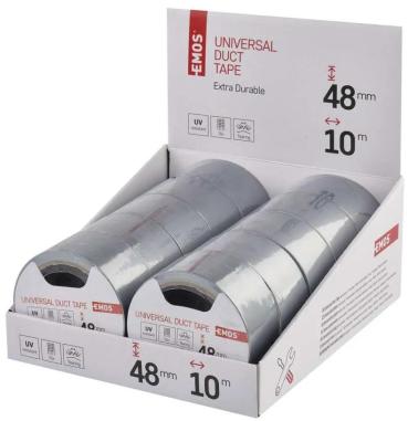 EMOS F6030 Isolierband, wasserdicht, Breite 48mm, Länge 10m, PVC, grau (2002502002)