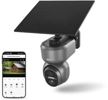 ARDEBO.de EMOS H4058 GoSmart rotierende Outdoor IP-Kamera, 4G/LTE, IP-6000, OWL, grau (3024040580)