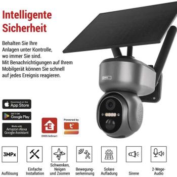EMOS H4058 GoSmart rotierende Outdoor IP-Kamera, 4G/LTE, IP-6000, OWL, grau (3024040580)