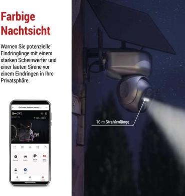 EMOS H4058 GoSmart rotierende Outdoor IP-Kamera, 4G/LTE, IP-6000, OWL, grau (3024040580)