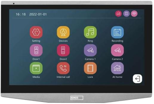 EMOS H4021 GoSmart 7" Zusatzmonitor IP-750B für Video-Türsprechanlage IP-750A, 145×205×12mm, silber (3010040210 )