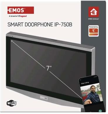 EMOS H4021 GoSmart 7" Zusatzmonitor IP-750B für Video-Türsprechanlage IP-750A, 145×205×12mm, silber (3010040210 )