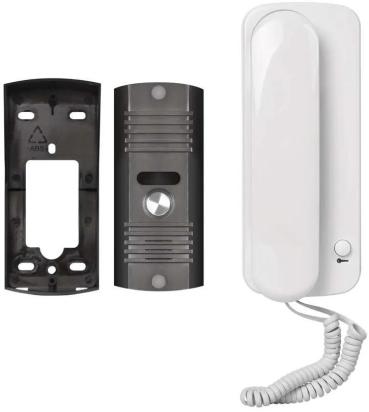 EMOS H1085 Gegensprechanlage Set, 1 Teilnehmer, 12 V DC, Kunststoff, weiß (3010000291 )
