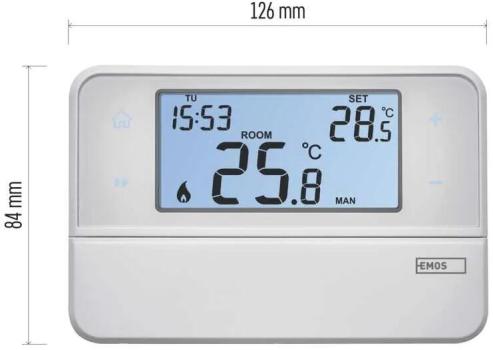 EMOS P5606OT OpenTherm Raumthermostat, programmierbar, verkabelt, weiß (2101208000)