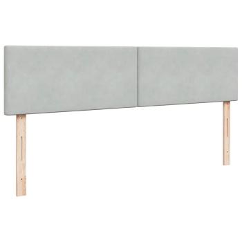 Ottoman-Bett mit Matratzen Hellgrau 200x200 cm Samt