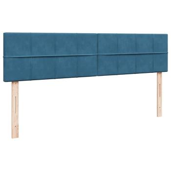 Ottoman-Bett mit Matratzen & LEDs Dunkelblau 180x200 cm Samt
