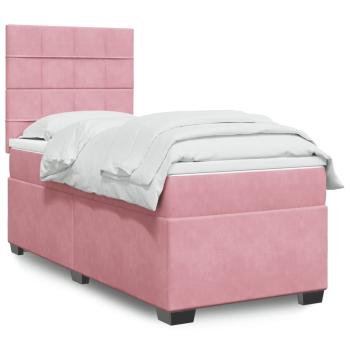 ARDEBO.de - Boxspringbett mit Matratze Rosa 90x200 cm Samt