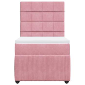 Boxspringbett mit Matratze Rosa 90x200 cm Samt