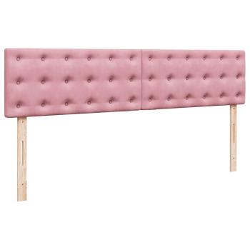 Ottoman-Bett mit Matratzen Rosa 180x200 cm Samt