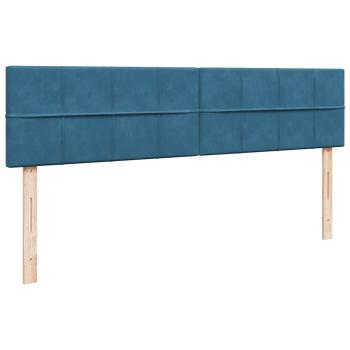 Ottoman-Bett mit Matratzen Dunkelblau 180x200 cm Samt