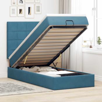 ARDEBO.de - Ottoman-Bett mit Matratzen Dunkelblau 90x200 cm Samt